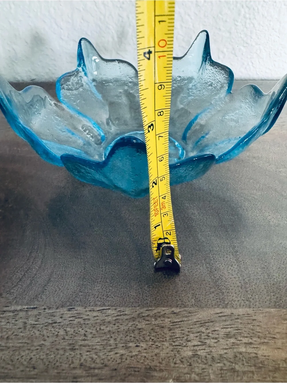 Vintage Blue Floral Depression Glass Bowl Candy Dish